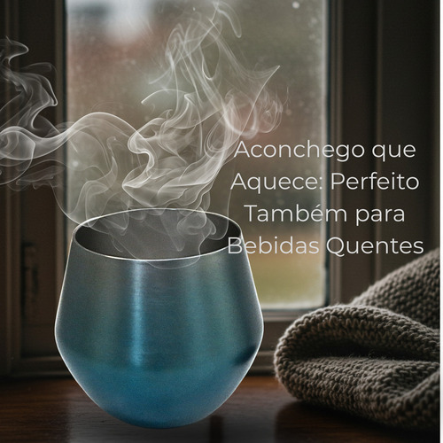 Taça Térmica Copo Prismática Cabo Removível Quente E Frio Cor Prateado