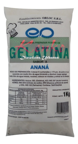 Gelatina Anana C/ Azucar 1 Kg Orloc Kenko Dieteticas Almagro