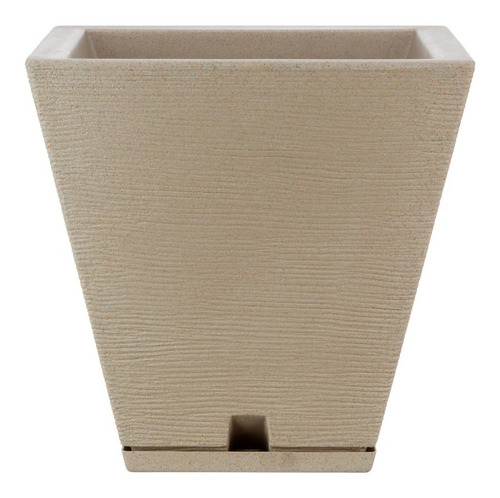Imagen 4 de 5 de Maceta Plástica Rotomoldeada Piramidal 34 Cm Moderna + Plato