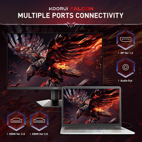 Koorui Gaming Monitor, 24 Ips Display, 165hz Fhd Computer Mo