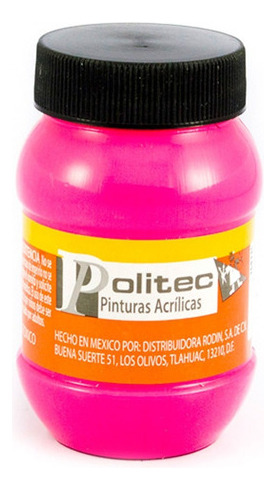 Pintura Politec Acrilica 100ml Fluorescente 800  1 Pieza Color Rosa