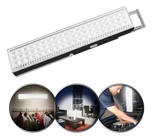Luz Led De Emergencia 60 Leds Recargable 220 Color Blanco