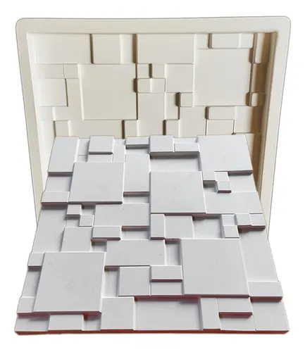 comprar Forma 3d Gesso Mosaico Liso 40x40cm Abs 2mm Molde Para Cimen