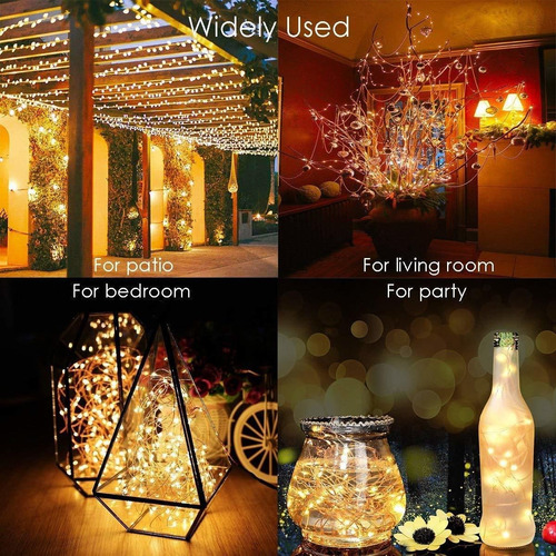 Cadena De Luces Solares Al Aire Libre 300 Led 8 Modos Ip65