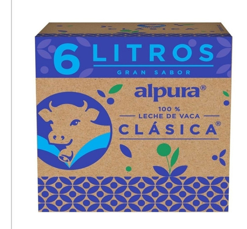 Leche Alpura Clásica Entera Ultrapasteurizada Caja C/6 Lt