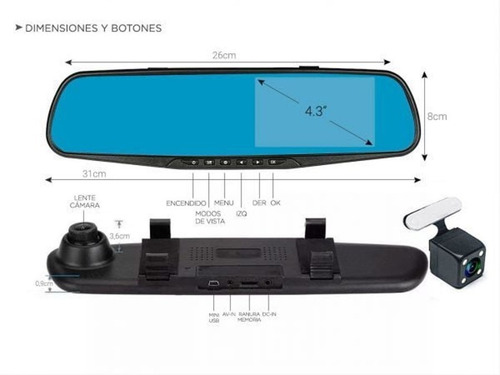 Retrovisor Dvr + Camara Suzuki Grand Vitara 10/12 2.4l
