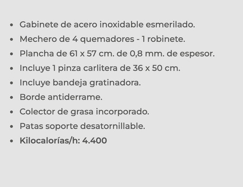 Imagen 7 de 9 de Plancha Lomitera Hamburguesera Sol Real 077 Gas Env Premium