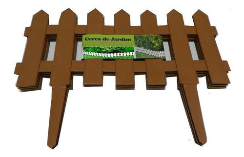 Kit 3 Cerca Plastica Decorativa Jardim Marrom 1,2 M