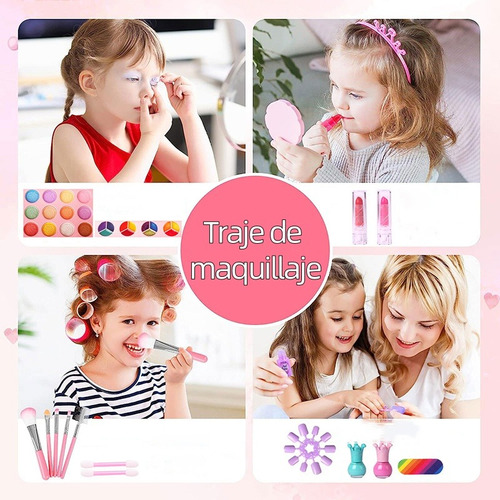 Juego De Maquillaje Lavable Real Kits De Belleza Para Niños