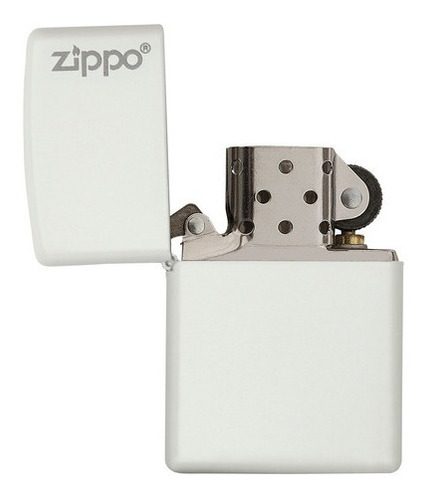 Isqueiro Zippo Lighter Classic Matte branco Logo Branco