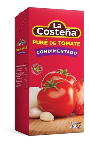 Caja Puré Tomate Condimentado La Costeña 24 Envases De 350 G