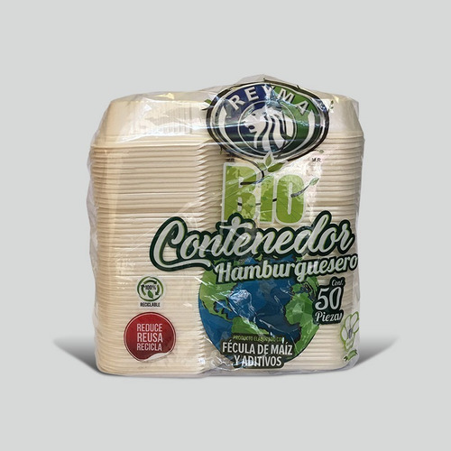 Contenedor Biodegradable Reyma® 6x6 Base De Fecula De Maiz