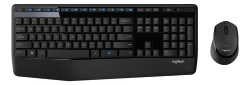 Kit de teclado y mouse inalámbrico Logitech MK345 Inglés de color negro