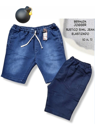 Bermuda Jogger Rustico Simil Jean Talles Grandes