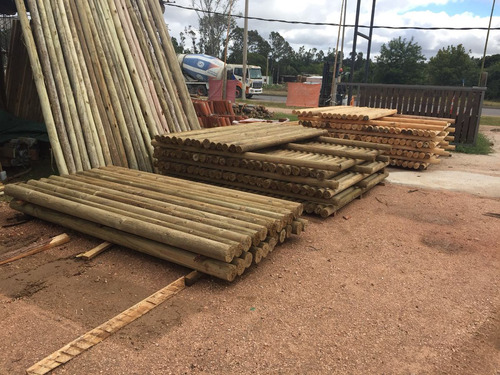Imagen 6 de 6 de Postes Polines Euca Madera Curada Cca 2,60mt 10cm Diámetro