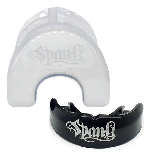 Spank Protetor Bucal Profissional Preto Moldável Com Estojo Treino Boxe Muaythai Jiu-jitsu MMA Kickboxing Futebol Basquete Bruxismo Esporte De Contato