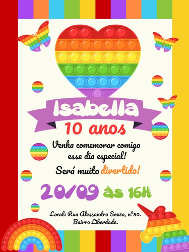 Imagem 3 de 10 de Convite Digital De Aniversário Fidget Toys Pop It