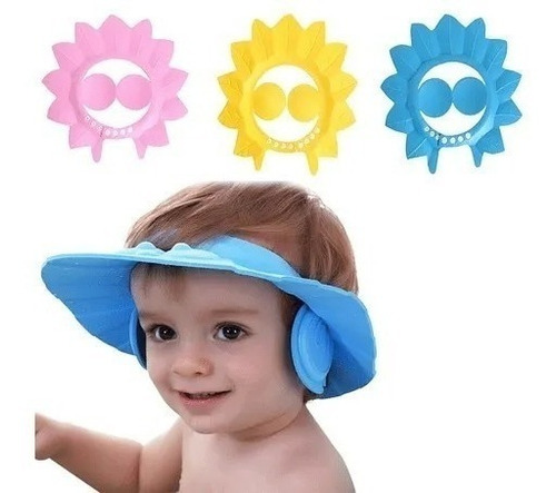 Gorro Visera Ducha Con Protector Oreja Para Bebés Y Niños