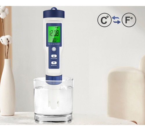 Comprobador EZ Digital De Ph ec tds temp salinidad 5 En 1 EZ-9909 Blanco