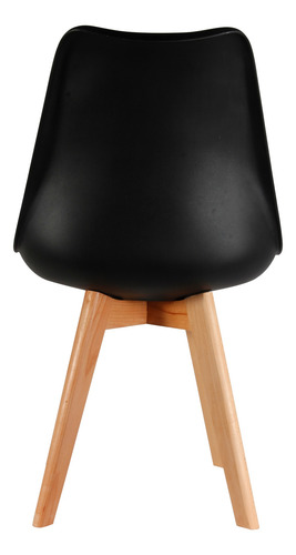 Silla Tulip Eames nordica de comedor, estructura color negro, 1 unidad