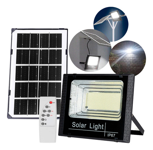 Foco Reflector Solar 300w 170led + Panel Y Control Remoto