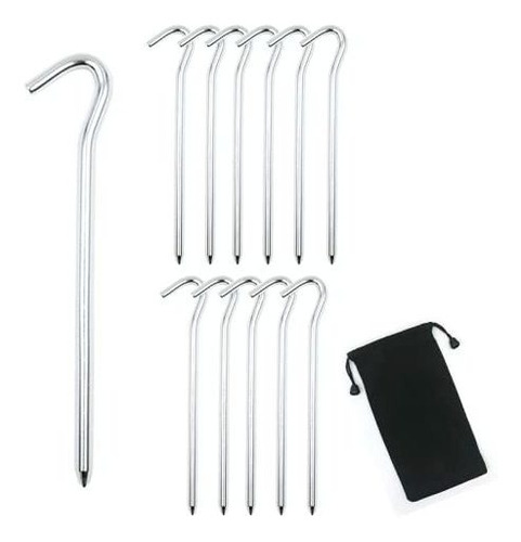 12pcs Aluminium Tent Stakes For Sand,beach Camping-7 43141
