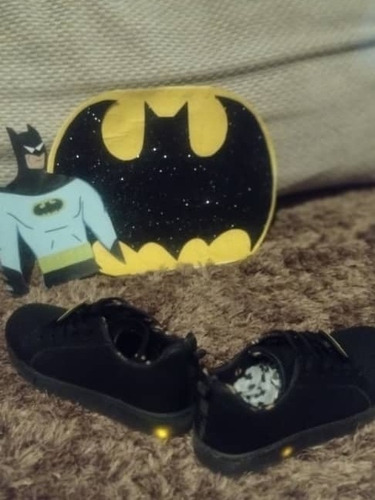 Zapatos Negros Con Luces De Batman 