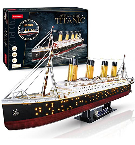Cubicfun Led 3d Puzzle Titanic Ship 3d Puzzles Para Adultos 
