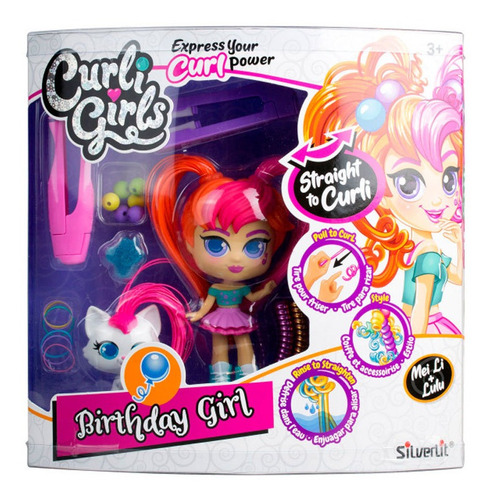 Imagen 3 de 7 de Muñeca Curligirls Edición Deluxe Con Mascota-pelonaranja