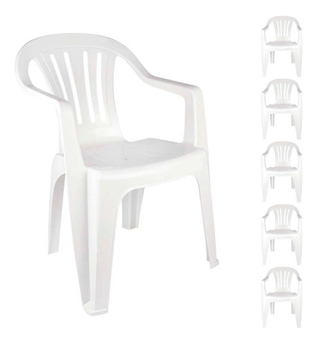 Sillón Decorativo De Plástico Mor De 6 Pulgadas, Color Blanco, De Hasta 182 Kg