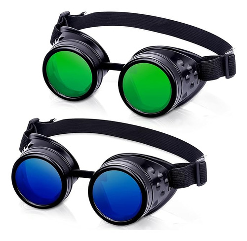 2 Pares Gafas Steampunk Gafas Soldadura Gotico Cosplay Gafas