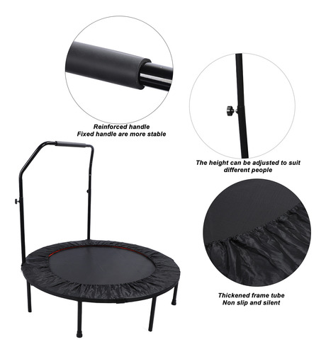Trampolín Portátil Rebounder Plegable De 48 Pulgadas Con Man