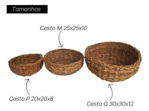 Juego de 3 cestas de paja natural, cestas de mimbre, color guaraní