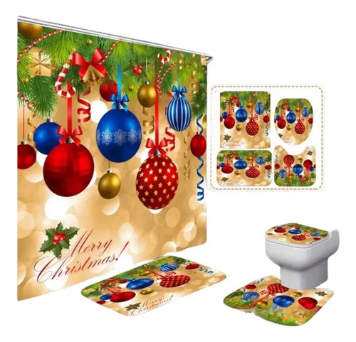 Navidad Antideslizante For Tapa Juego 4 Cortina [u]