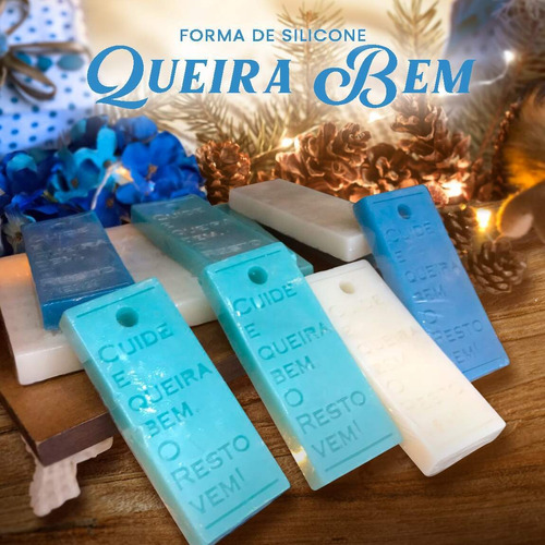 Imagem 3 de 3 de Forma De Silicone Retangular Pingente Queira Bem Ib-1716