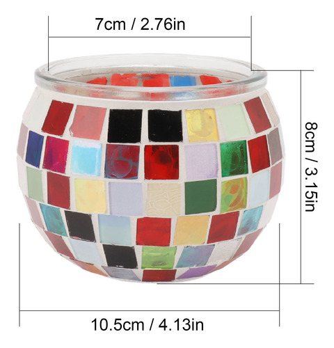 Candelabro De Vidrio En Mosaico, 2 Piezas, Velas De Té Román