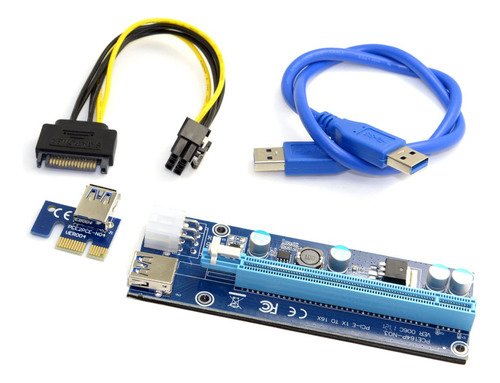 Cablecc Pci-e 1x A 16x Maquina Minera Mejorada Adaptador Ele