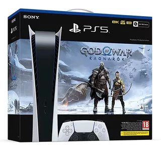 Sony PlayStation 5 Digital 825GB God of War Ragnarok Bundle color blanco y negro