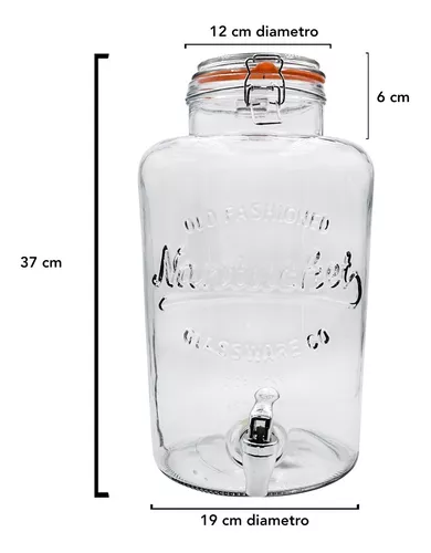 2 Dispensadores Bebidas Vitrolero Vidrio Mason Jar Agua 10l