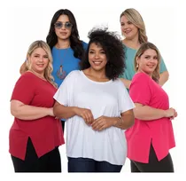 Comprar Kit 5 Blusas Plus Size Vest Legging Cobre Bumbum Comprida