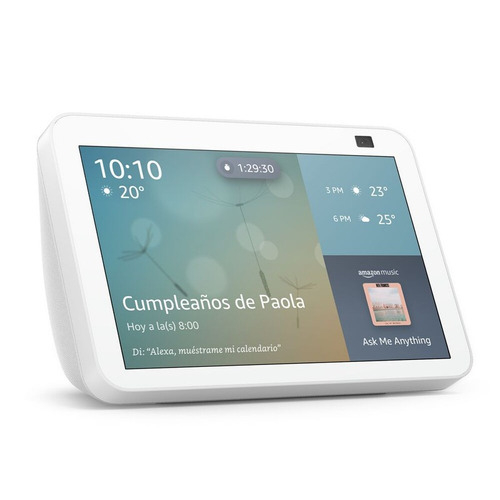 Amazon ECHO SHOW Echo Show 8 2nd Gen con asistente virtual Alexa, pantalla integrada de 8" color glacier white 110V/240V