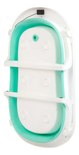 Bañito Plegable Con Termómetro Digital Y Colchón Baby Splash Color Verde Menta