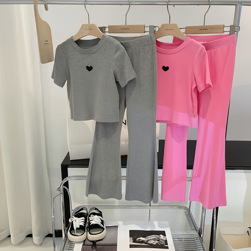 Moda Pants Verano Niñas Conjunto Pantalones Elásticos Largos