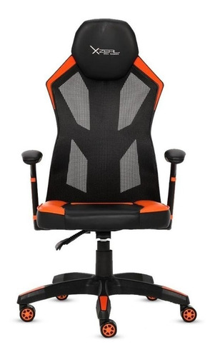 Imagen 1 de 1 de Silla de escritorio Xzeal XZ30 gamer ergonómica negra y naranja con tapizado de mesh