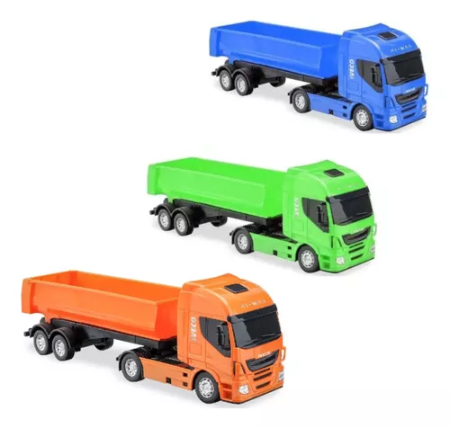 Caminhão De Brinquedo Carreta Caçamba Iveco Hi Way Miniatura - R$ 62