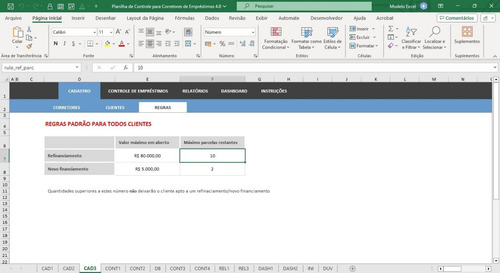 Planilha De Controle Para Corretores De Empréstimos 4.0
