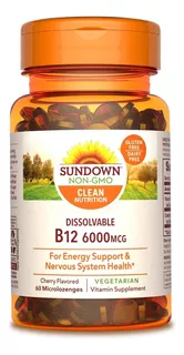Sundown | Vitamina B12 Sublingual | 6000mcg | 60 Tabletas