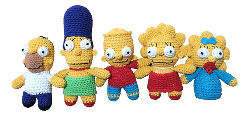 Familia Simpson Completa - Peluche Tejido/muñeco Amigurumi