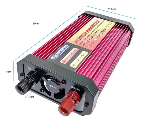Inversor De Voltaje De 600w Para Auto Usb El-inv600w