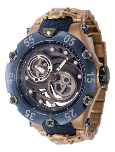 Reloj de pulsera Invicta 43932, para hombre, con correa de silicona, acero inoxidable color menta, caqui, azul oscuro
